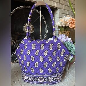 Vera Bradley Angle Tote Bag in "Simply Violet" Pattern NWOT